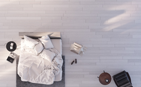 Chambre blanc minimaliste 3D